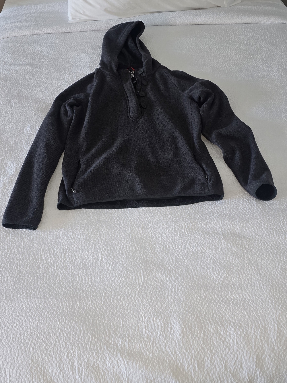 The North Face Crescent Hooded Pullover Fleece Sweater Jacket Gray Women's XL